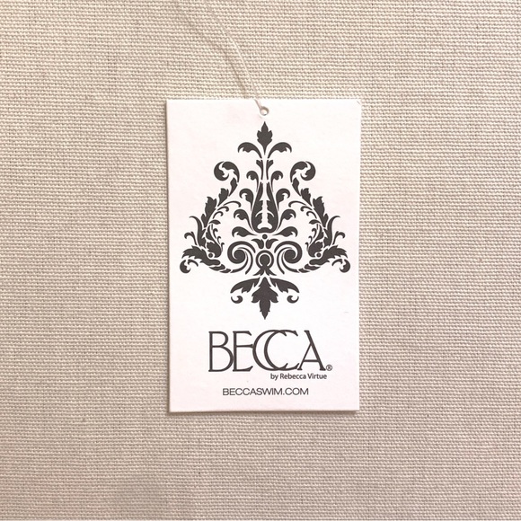 BECCA Modern Edge Ribbed Halter Bikini w/ Shirred Cheeky Bottoms LARGE Black - Picture 9 of 17